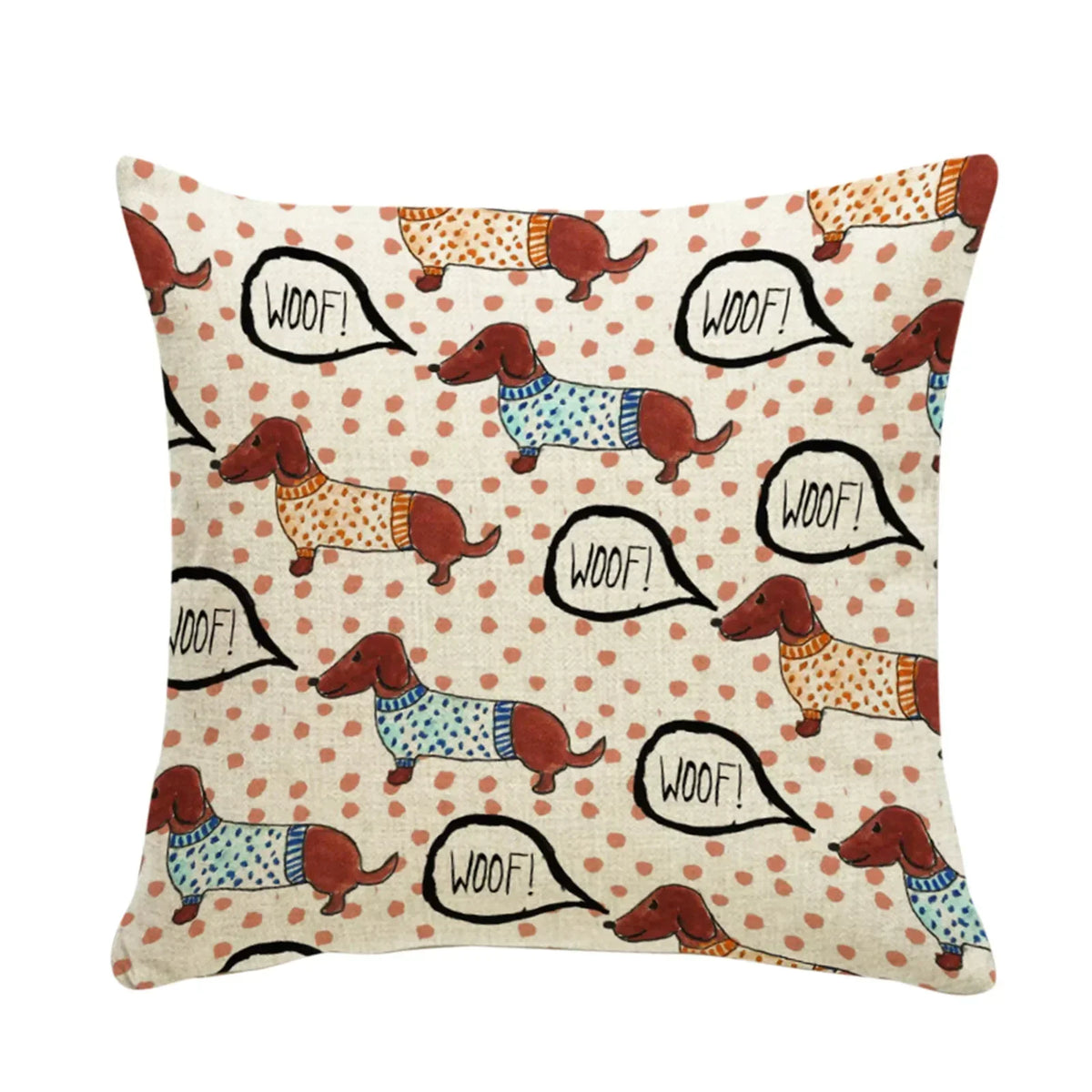 Creative Cute Dog Pillowcase Decorative Animal Cushion Cover Cartoon Dachshund Throw Pillow Cover 45cmx45cm For Car Sofa Home