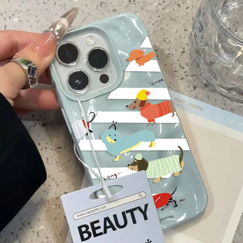 Cute Dachshund iPhone Case – Shockproof Soft TPU Cover for Dachshund Lovers