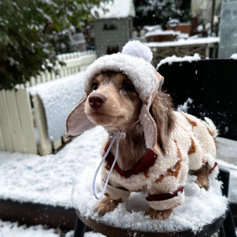 Dachshund ArcticShield™ Coat – Luxury Fleece Winter Jacket with Hood