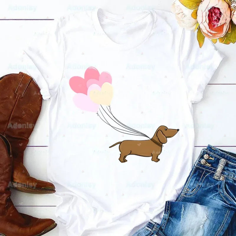 Funny Dachshund Graphic T-Shirt for Women | Soft Casual Tee for Dachshund Lovers
