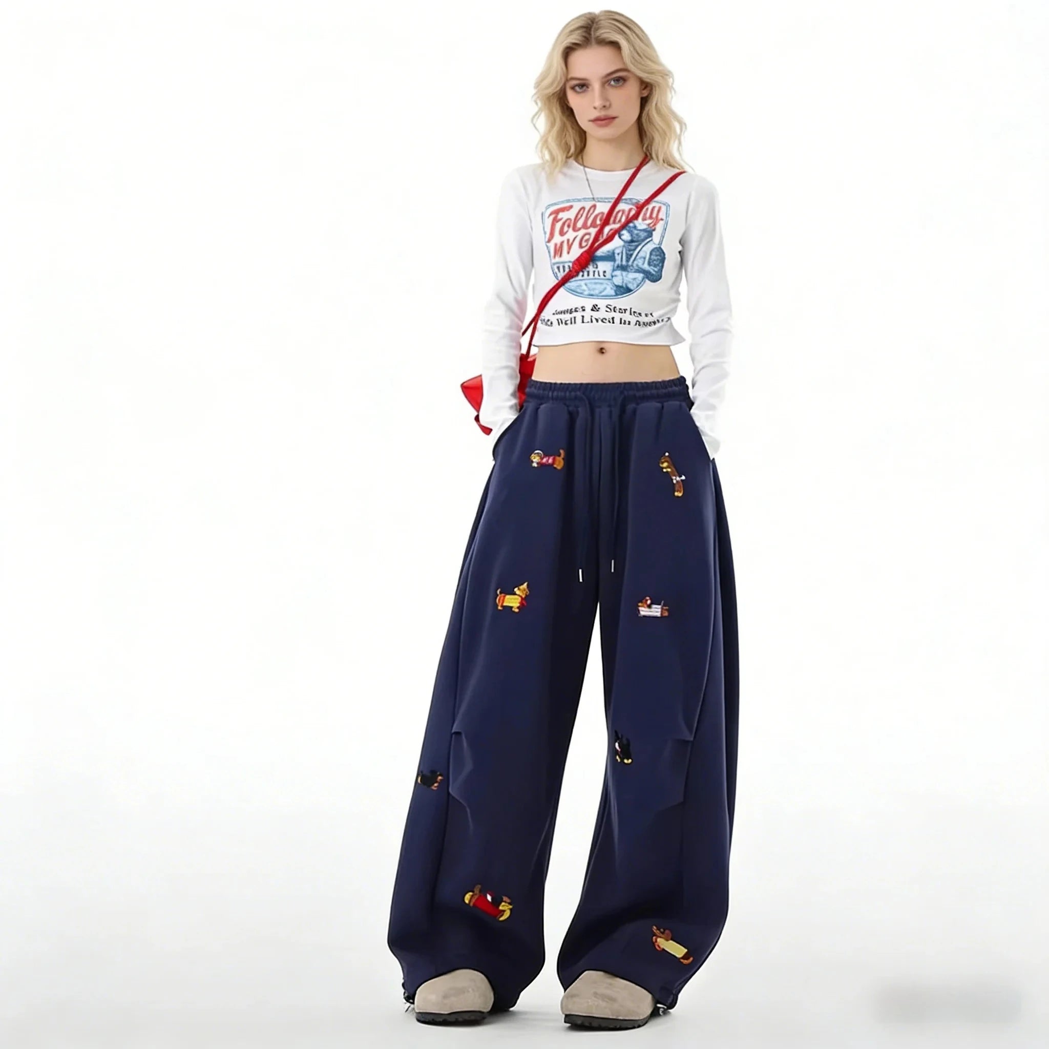 Dachshund Embroidered Premium Joggers – Cozy Comfort for True Wiener Dog Lovers