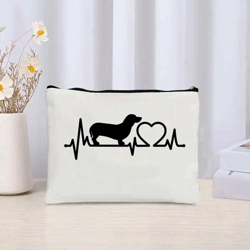 Dachshund Canvas Tote Bag Set – Large Capacity Shoulder Bags for Dog Lovers