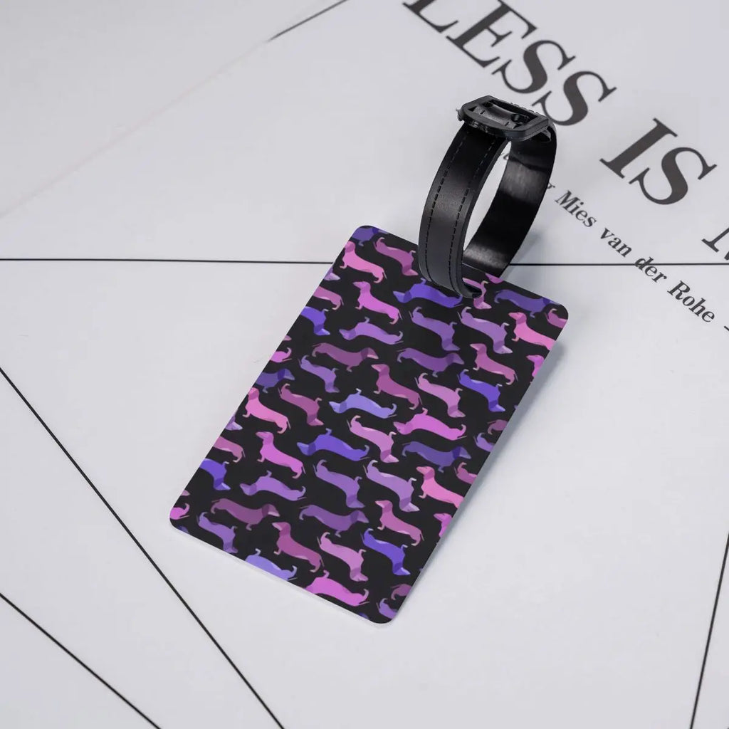 Personalized Dachshund Luggage Tag – Custom Travel ID Tag for Suitcases, Backpacks & Carry-On Bags
