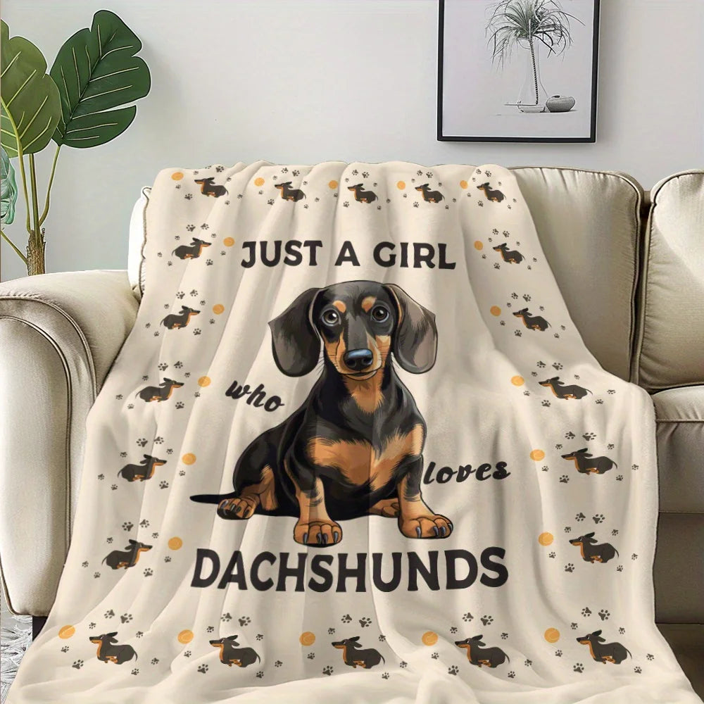 Titolo: Premium Dachshund Comfort Blanket – Ultra-Soft Flannel Throw for Cozy Nights, Travel & Home Décor