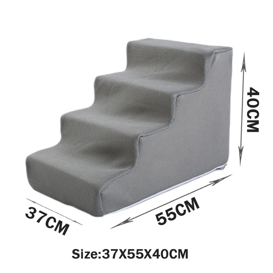 Orthopedic Dog Stairs for Dachshunds – Soft Foam Pet Steps for Bed & Couch (2, 3 & 4 Steps)