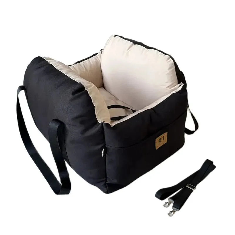 Luxury Car Booster Seat for Dachshunds | Soft Travel Bed with Safety Belt & Washable Cushion