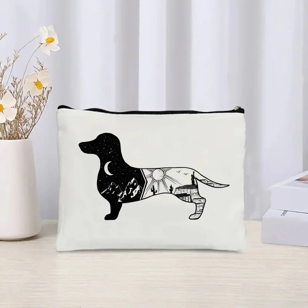 Dachshund Canvas Tote Bag Set – Large Capacity Shoulder Bags for Dog Lovers