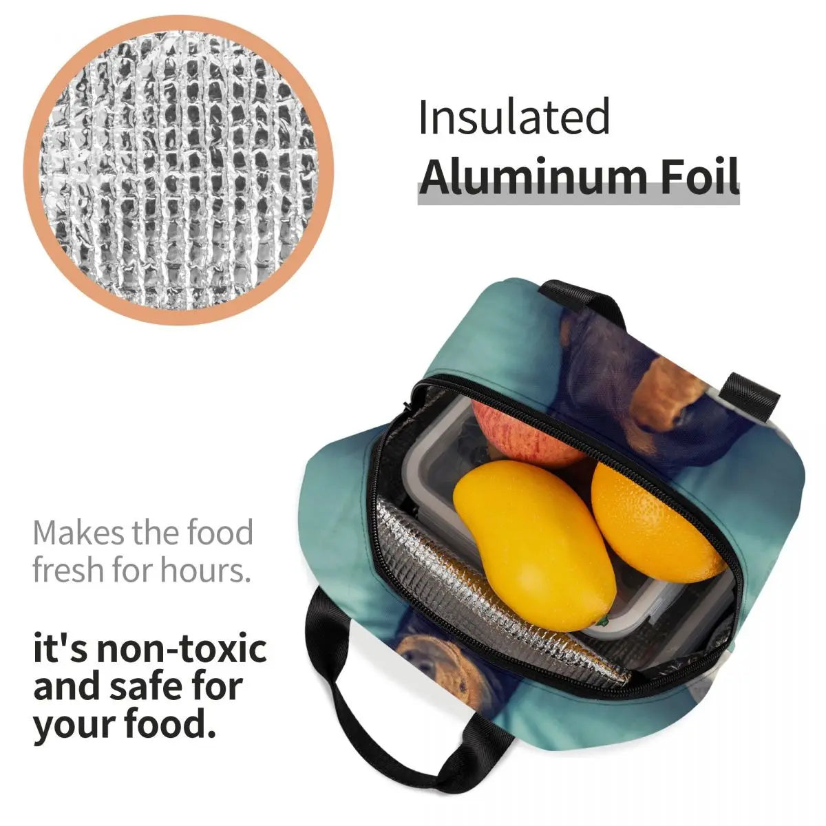 DoxieLunch™ Insulated Lunch Tote – The Perfect Lunch Bag for Dachshund Lovers