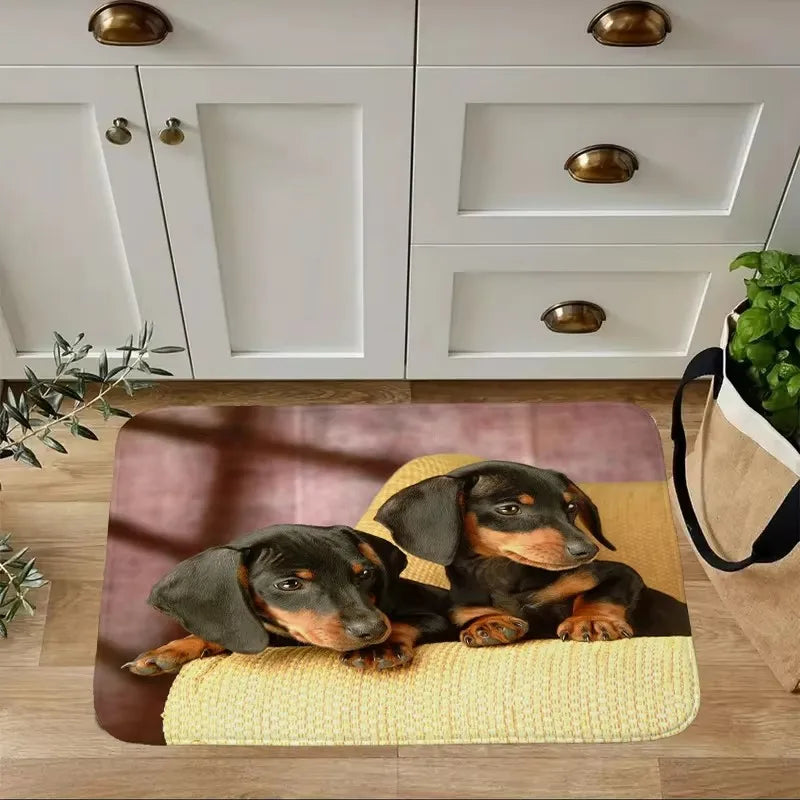 Dachshund Welcome Mat – Non-Slip Indoor Rug for Entryway, Kitchen & Living Room