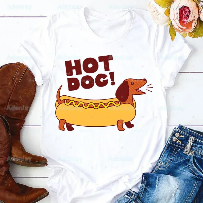 Funny Dachshund Graphic T-Shirt for Women | Soft Casual Tee for Dachshund Lovers