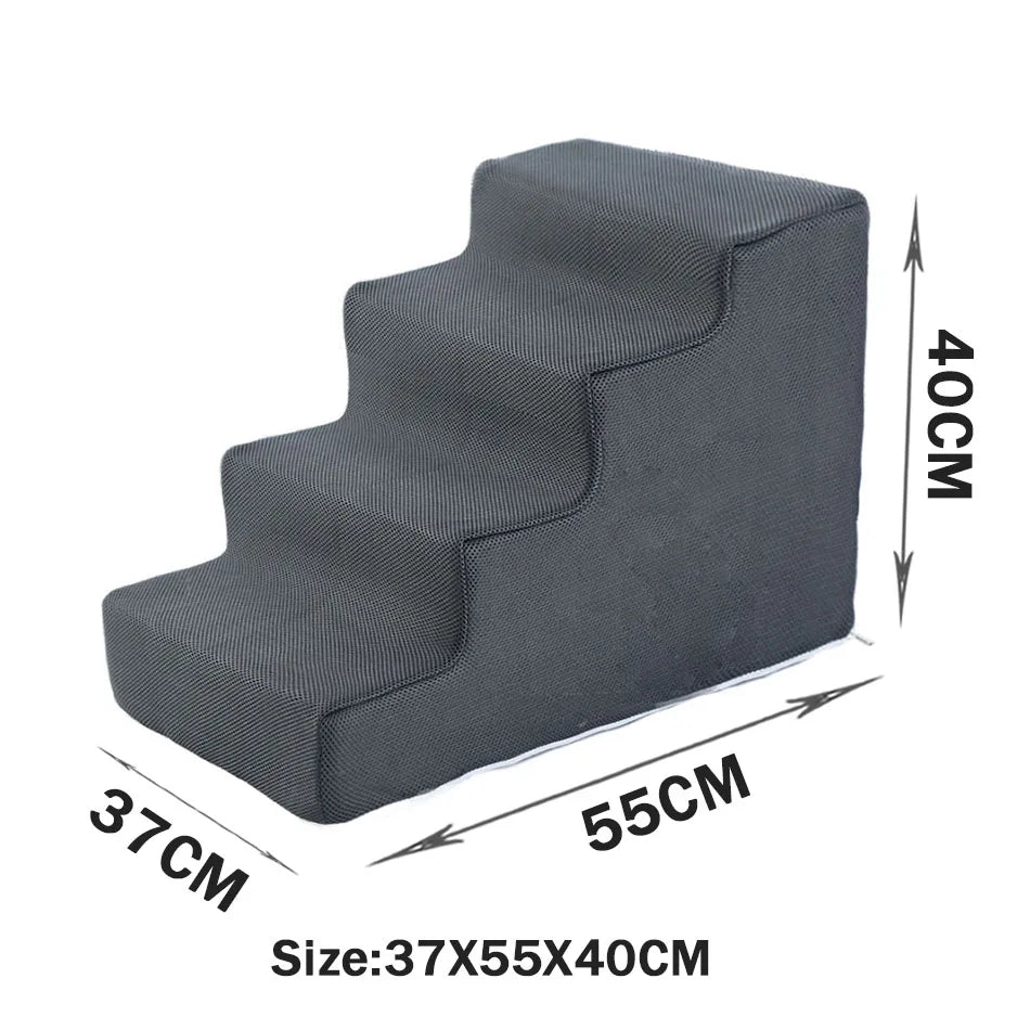 Orthopedic Dog Stairs for Dachshunds – Soft Foam Pet Steps for Bed & Couch (2, 3 & 4 Steps)