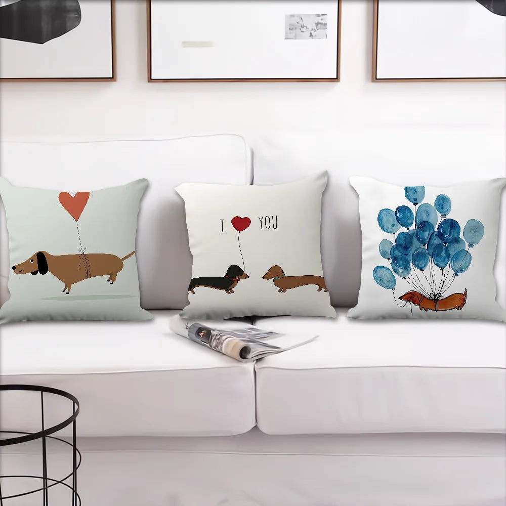 Dachshund Pillow Cover™ | Cozy Sausage Dog Cushion Cover for Home Decor