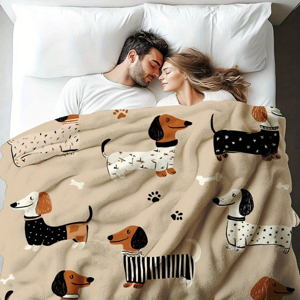 Dachshund Snuggle Blanket™ – Ultra-Soft Flannel Throw for Sausage Dog Lovers