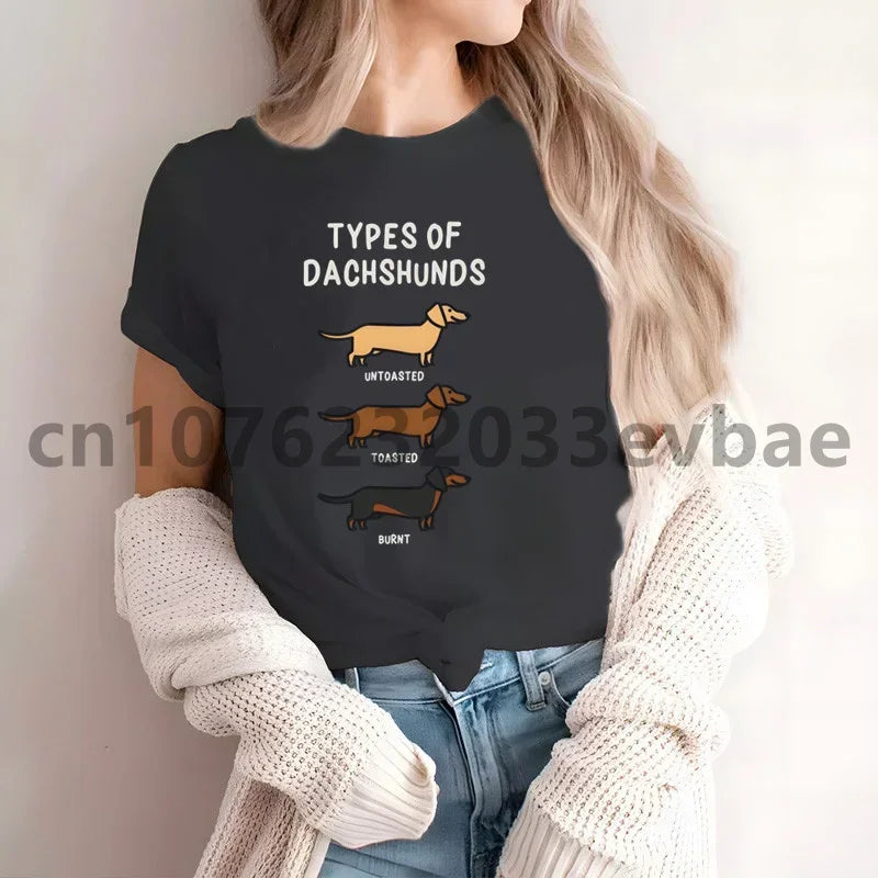 Cute Dachshund Graphic T-Shirt for Women | Soft Casual Tee for Sausage Dog Lovers
