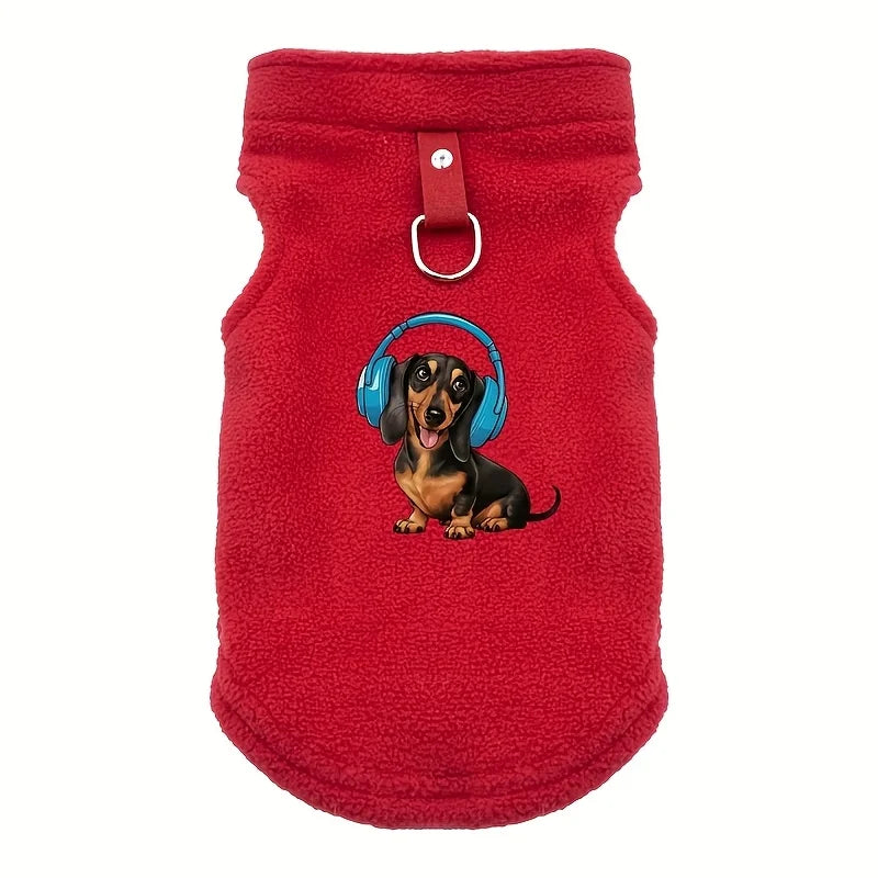 Dachshund Music Lover Fleece Hoodie – Ultra-Soft Cozy Sweatshirt for Sausage Dogs