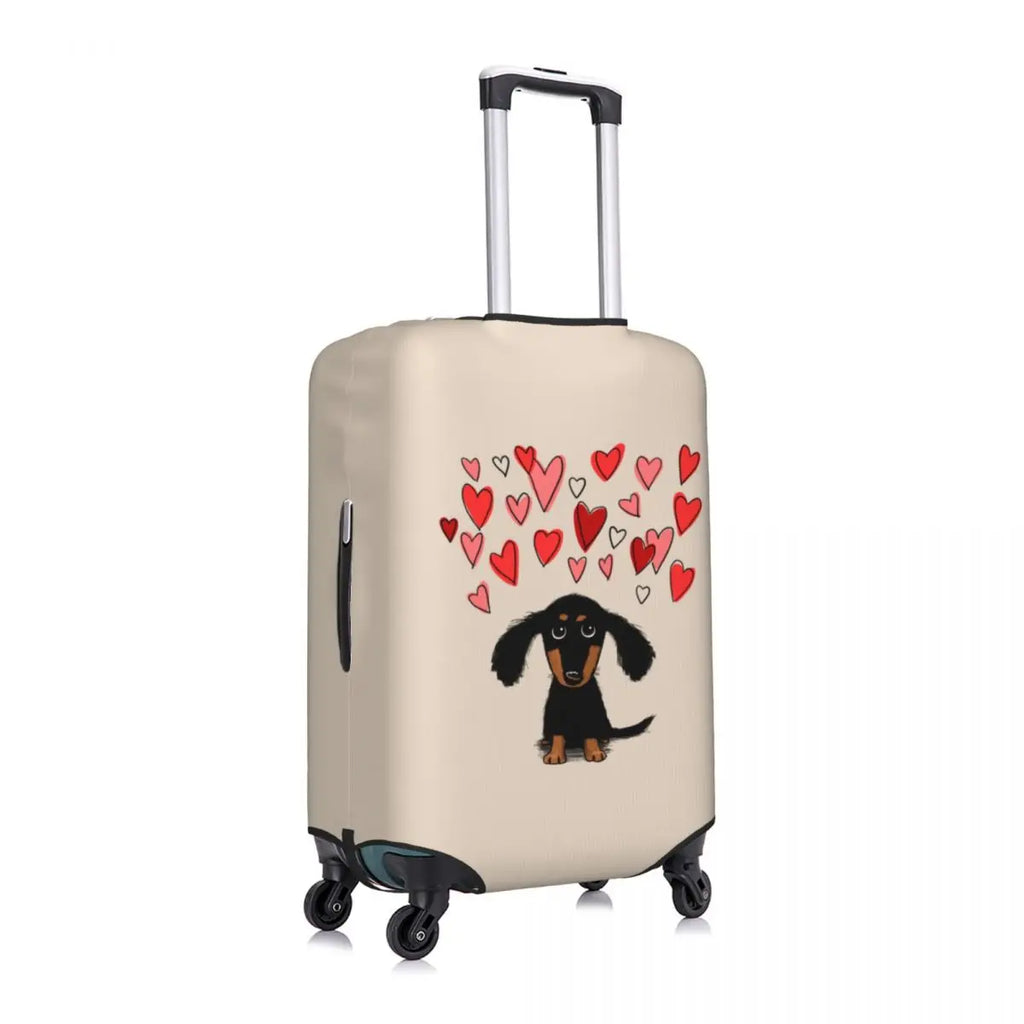 Dachshund Love™ Suitcase Cover – Heart Edition for Sausage Dog Lovers