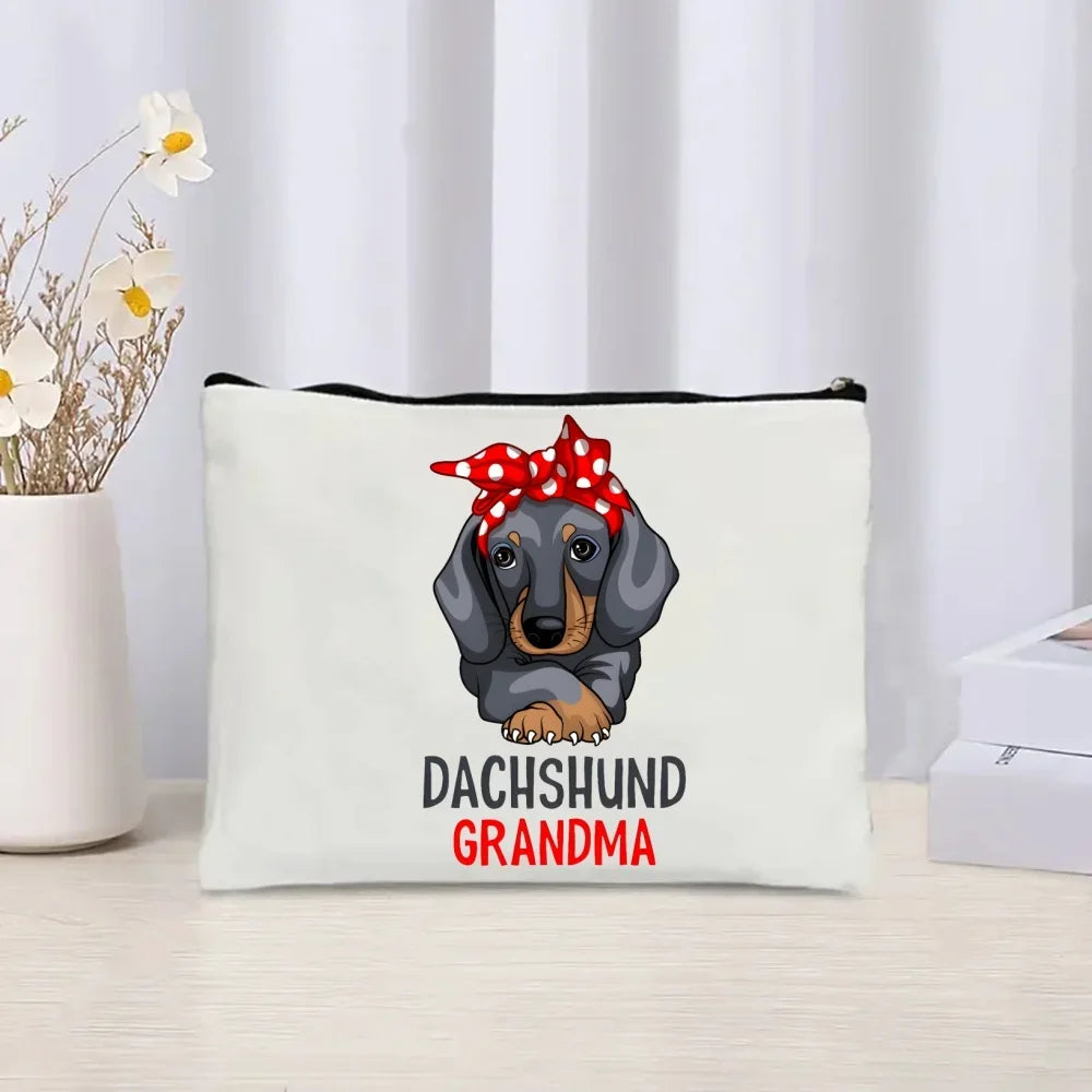 Dachshund Canvas Tote Bag Set – Large Capacity Shoulder Bags for Dog Lovers