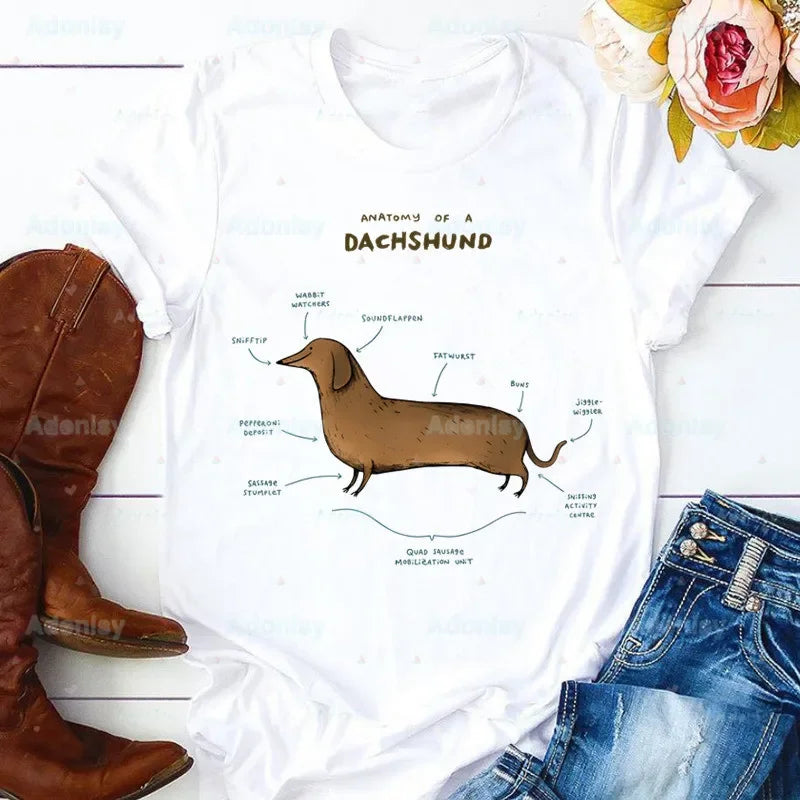 Funny Dachshund Graphic T-Shirt for Women | Soft Casual Tee for Dachshund Lovers