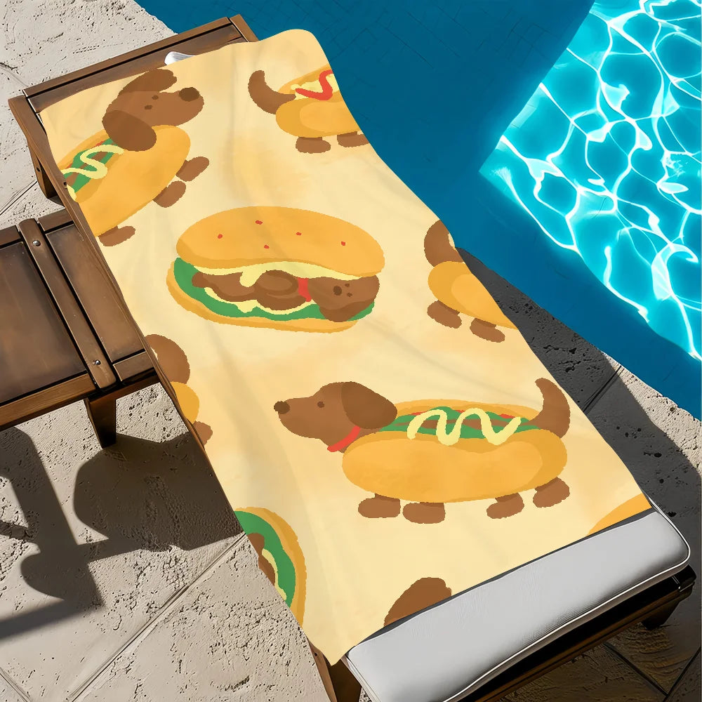 Cute Dachshund Beach Towel – Soft Quick-Dry Pool, Travel & Summer Towel for Dachshund Lovers