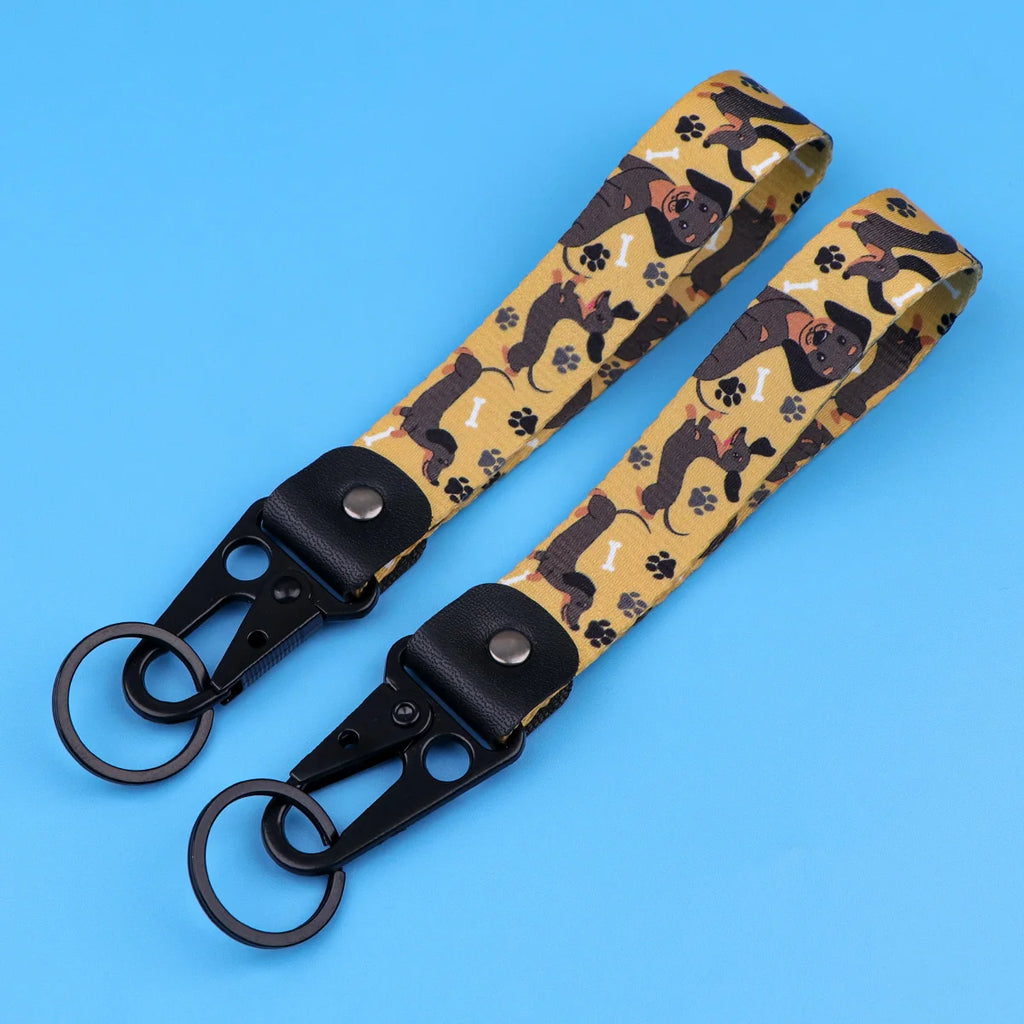 Dachshund Wristlet Keychain | Cute Short Lanyard for Keys, Bags & Car Keys