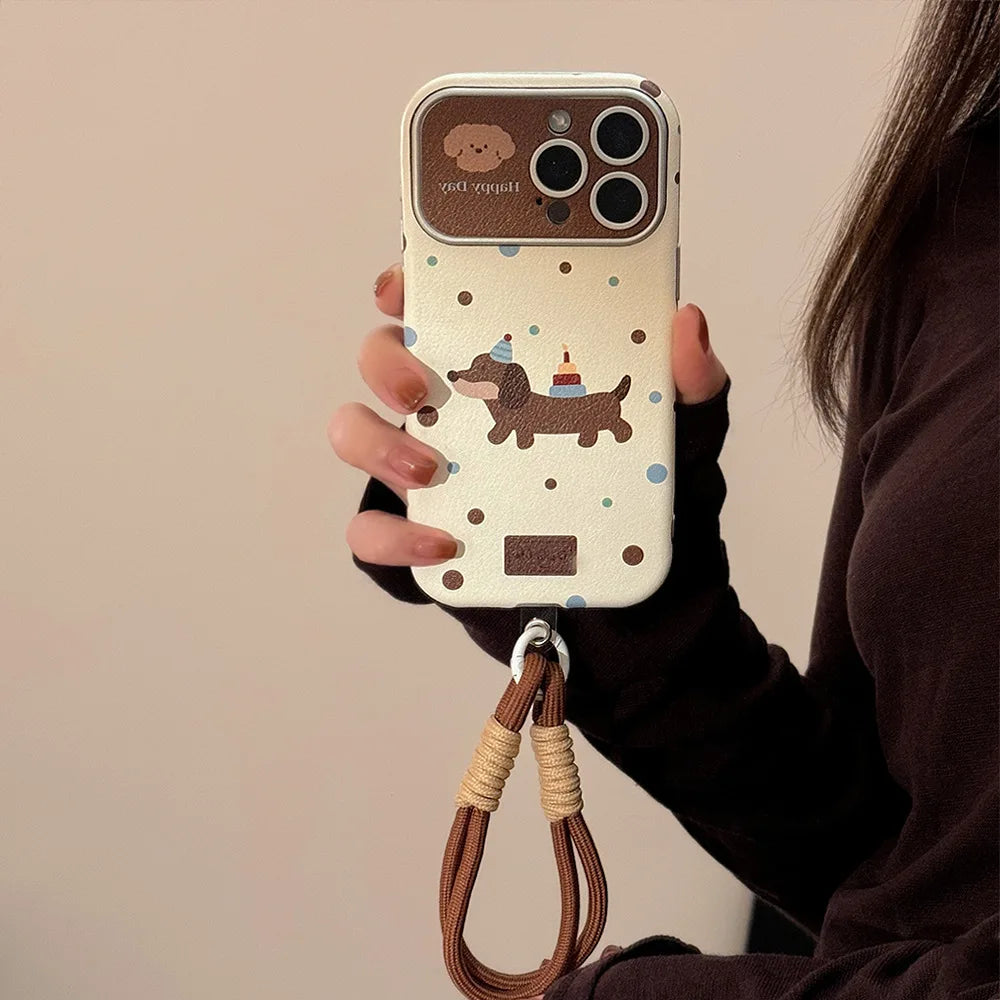 Dachshund iPhone Case with Strap – Shockproof Protective Cover for Dachshund Lovers
