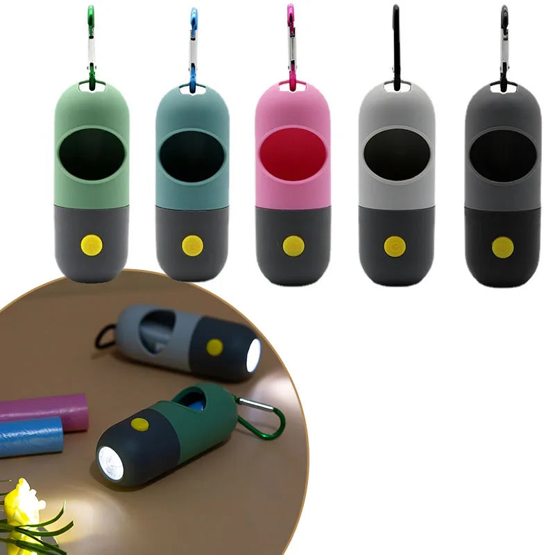 LED Poop Bag Dispenser for Dachshunds | Portable Waste Bag Holder with Built-in Light