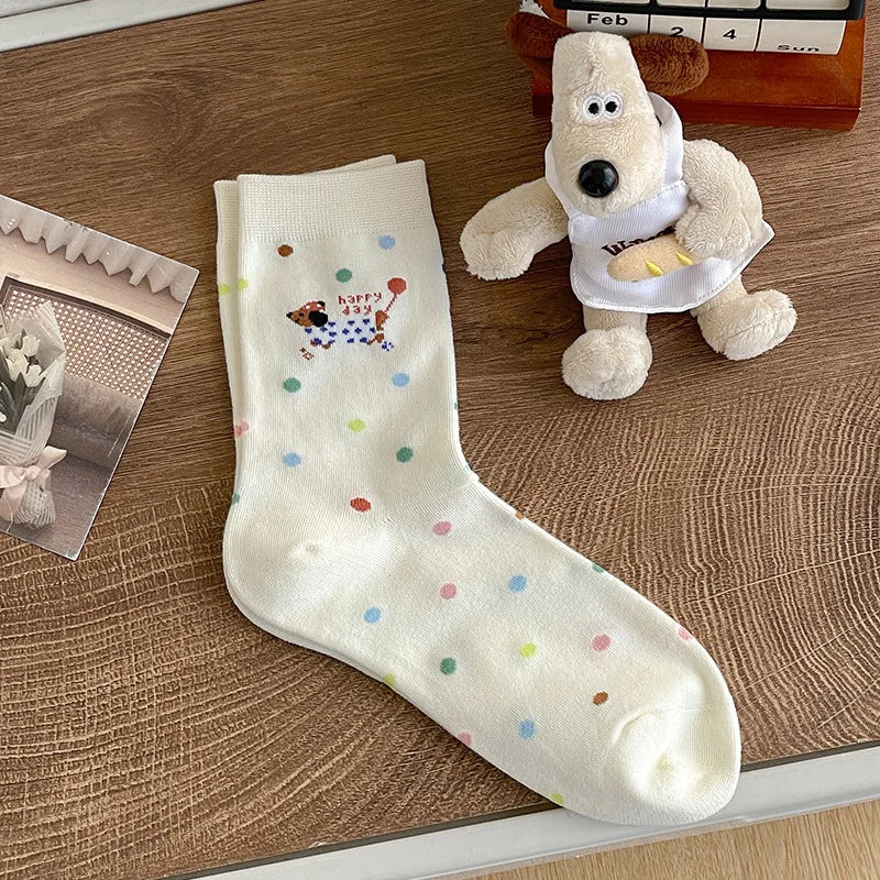 Cute Dachshund Cotton Crew Socks – Soft Mid-Calf Socks for Dog Lovers (1, 3 or 5 Pairs)
