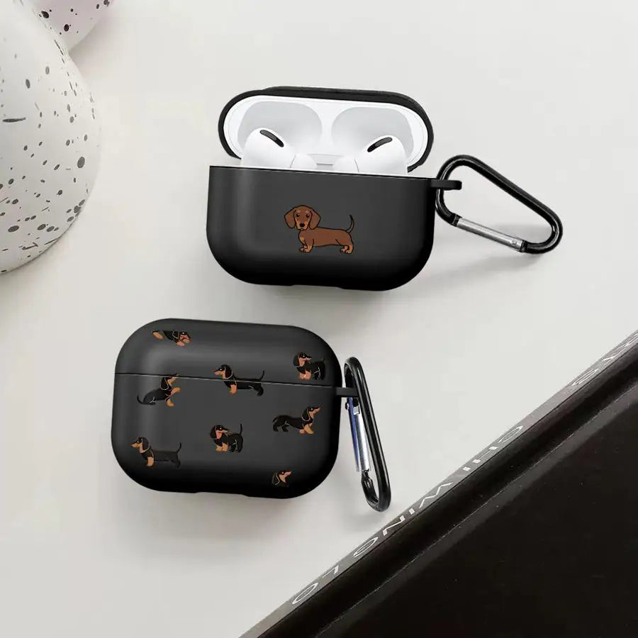 Minimalist Dachshund AirPods Case | Protective Hard Cover for Dog Lovers