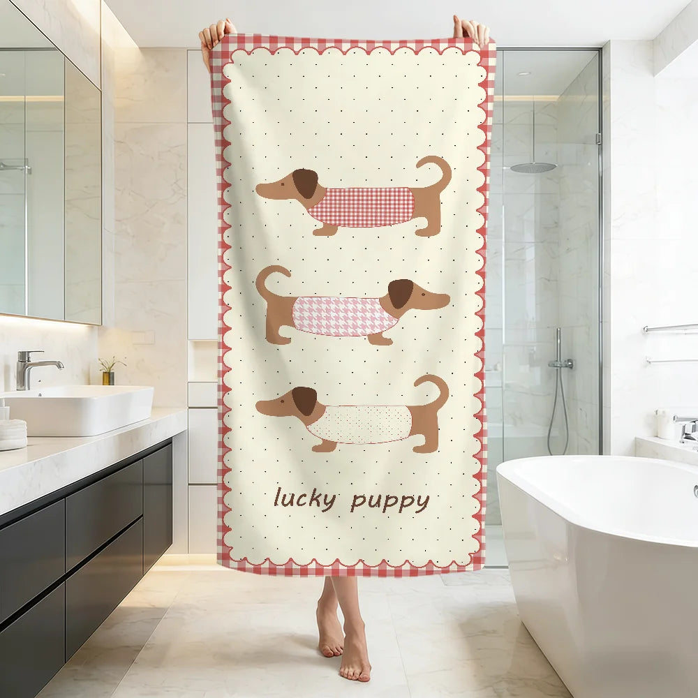 Cute Dachshund Beach Towel – Soft Quick-Dry Pool, Travel & Summer Towel for Dachshund Lovers