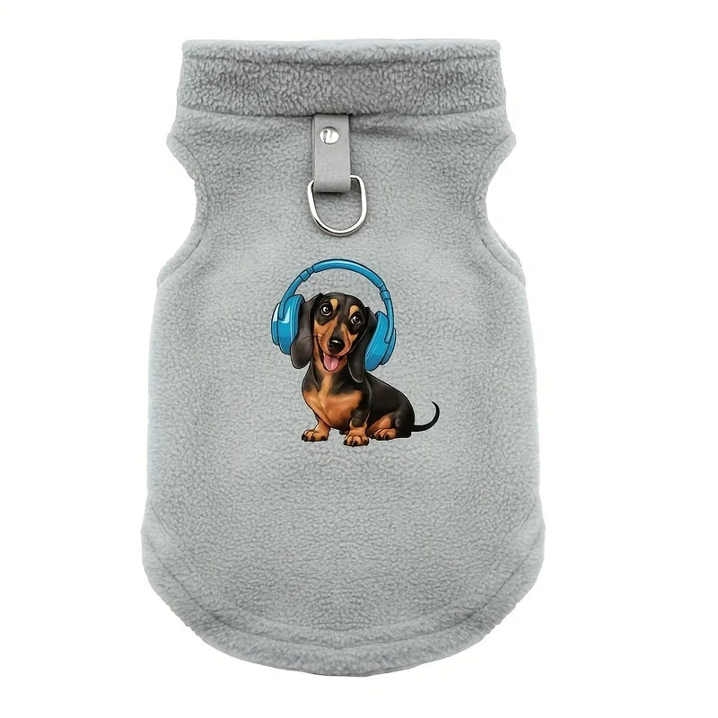 Dachshund Music Lover Fleece Hoodie – Ultra-Soft Cozy Sweatshirt for Sausage Dogs