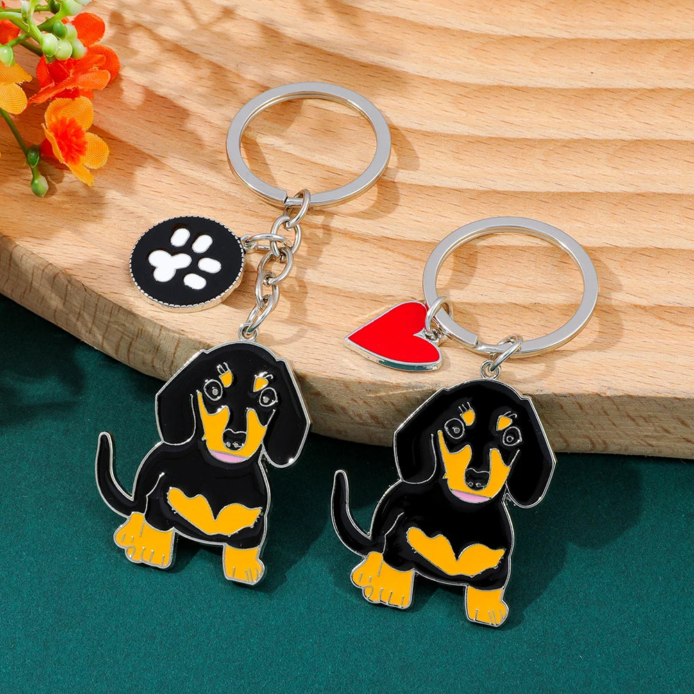 Dachshund Metal Keychain | Premium Dog Lover Key Ring & Bag Charm