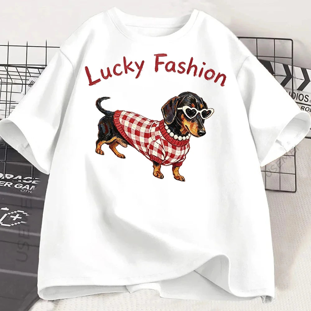 Cute Dachshund Women's T-Shirt – Casual Summer Tee for Dachshund Lovers