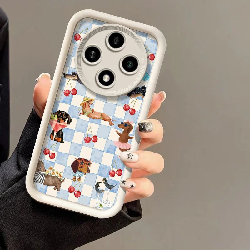 Striped Dachshund Phone Case™ | Cute Protective Cover for Huawei Honor