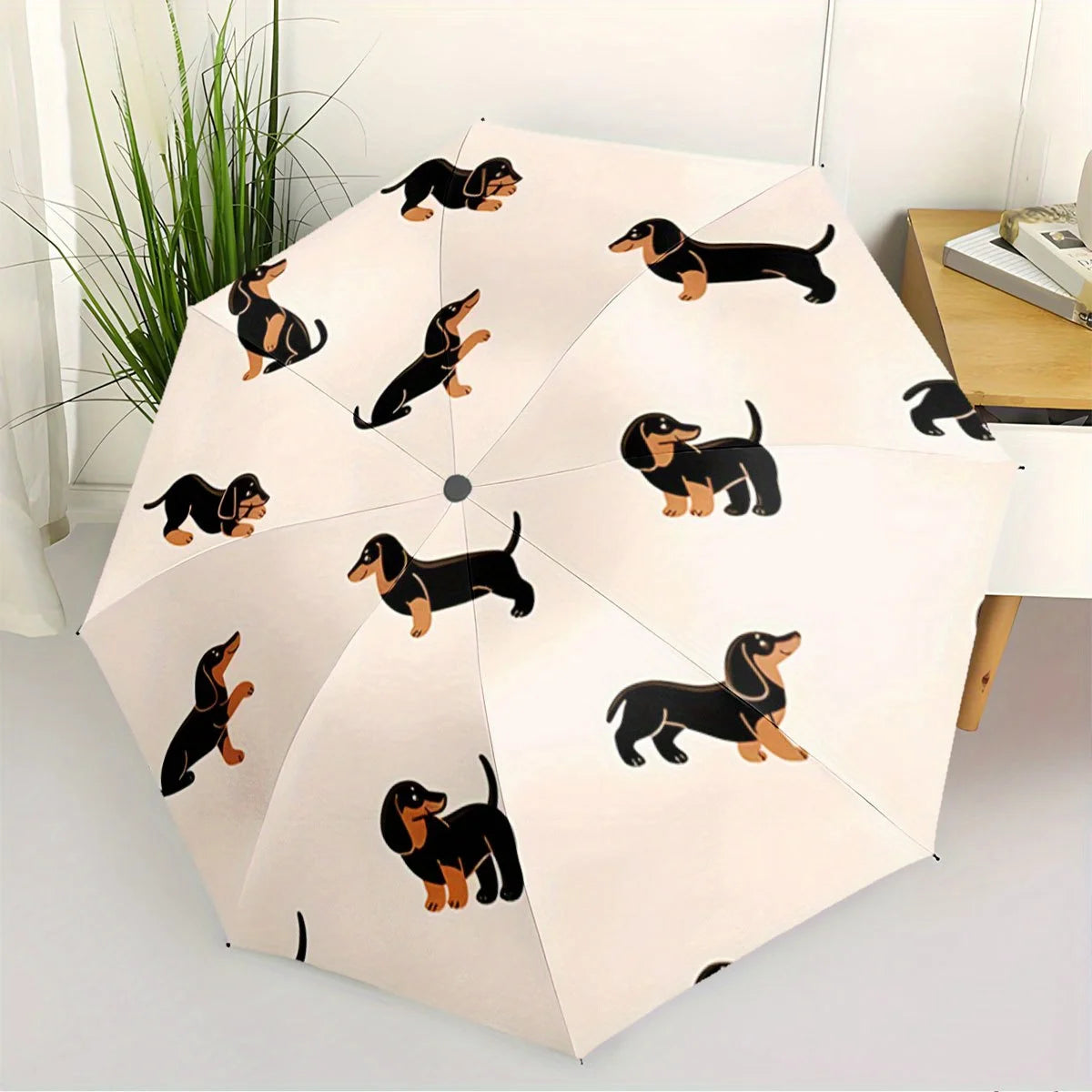 Dachshund Automatic Folding Umbrella – Windproof, UV Protection & Compact Travel Design