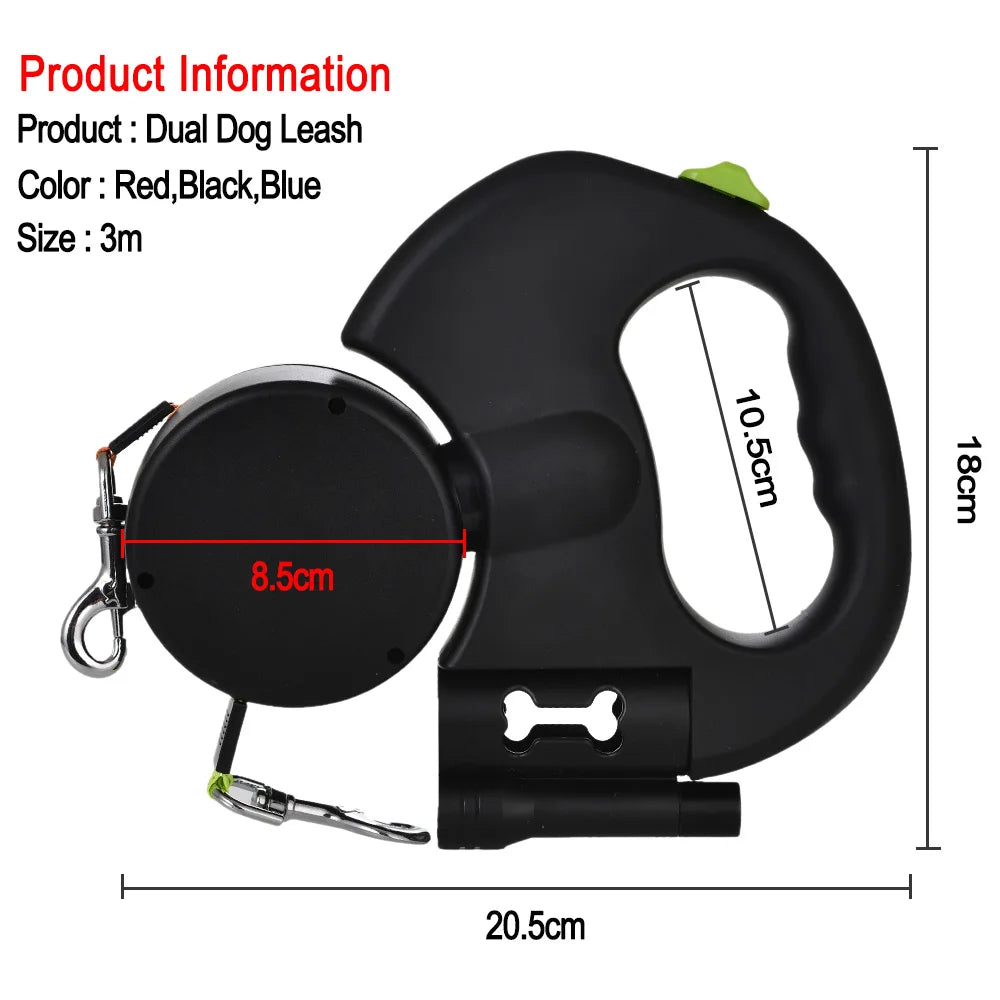 Dachshund Double Retractable Leash™ | Tangle-Free Walks for Two Dachshunds