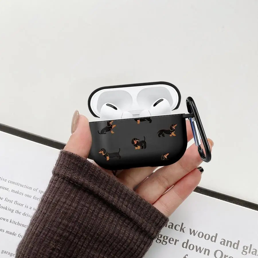 Minimalist Dachshund AirPods Case | Protective Hard Cover for Dog Lovers
