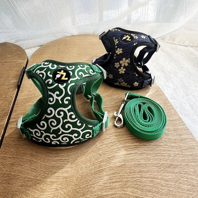 Dachshund Sakura Harness Set™ | Elegant Japanese-Inspired Comfort & Style