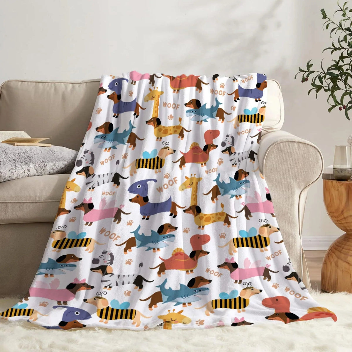 Dachshund Cuddle Blanket™ – Ultra-Soft Flannel Throw for Sausage Dog Lovers