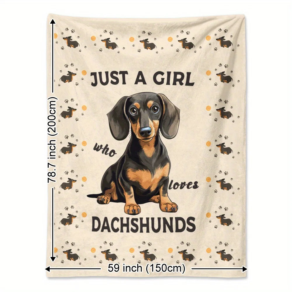 Titolo: Premium Dachshund Comfort Blanket – Ultra-Soft Flannel Throw for Cozy Nights, Travel & Home Décor