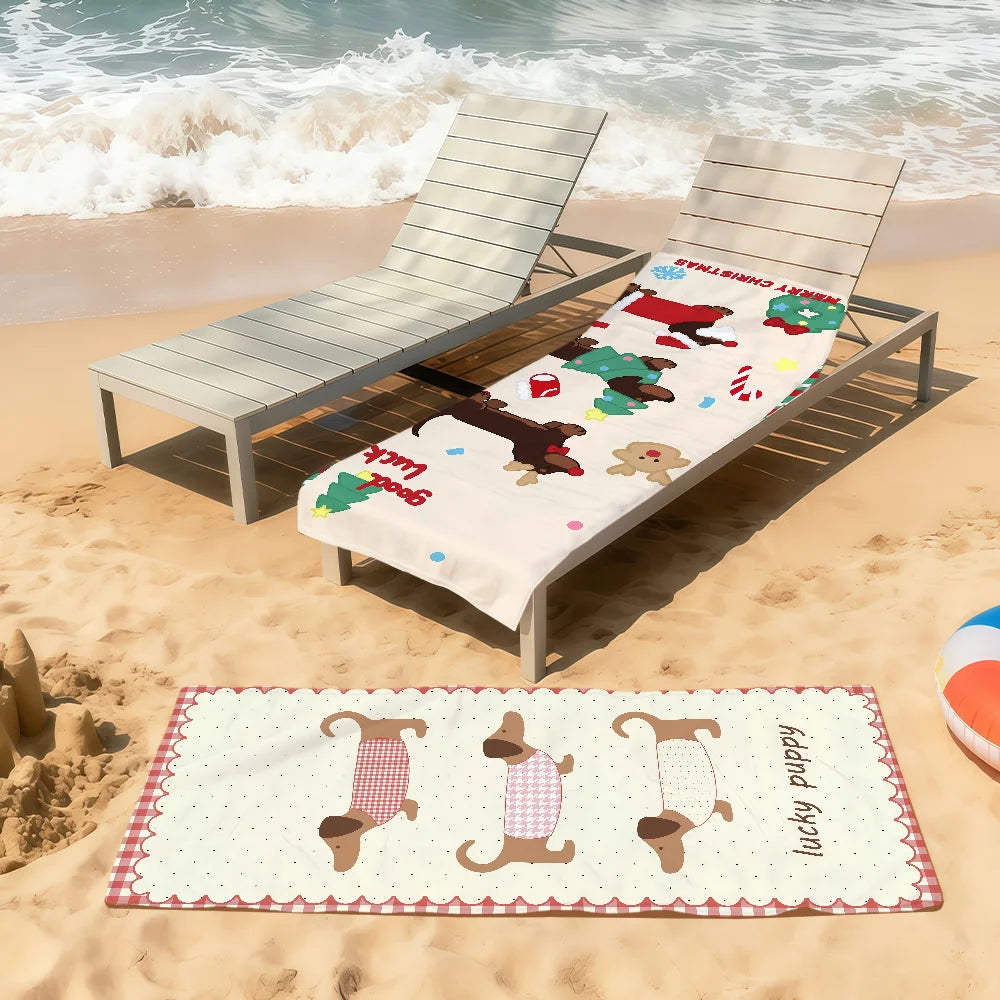 Cute Dachshund Beach Towel – Soft Quick-Dry Pool, Travel & Summer Towel for Dachshund Lovers