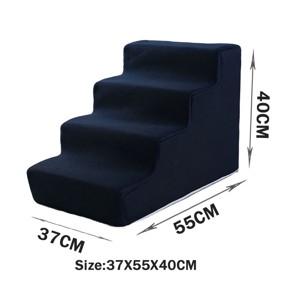 Orthopedic Dog Stairs for Dachshunds – Soft Foam Pet Steps for Bed & Couch (2, 3 & 4 Steps)