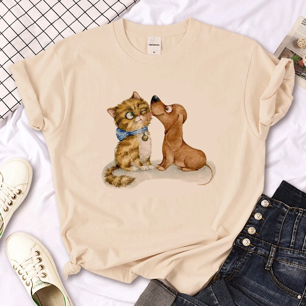 Vintage Dachshund Graphic T-Shirt for Women | Soft Casual Tee for Sausage Dog Lovers