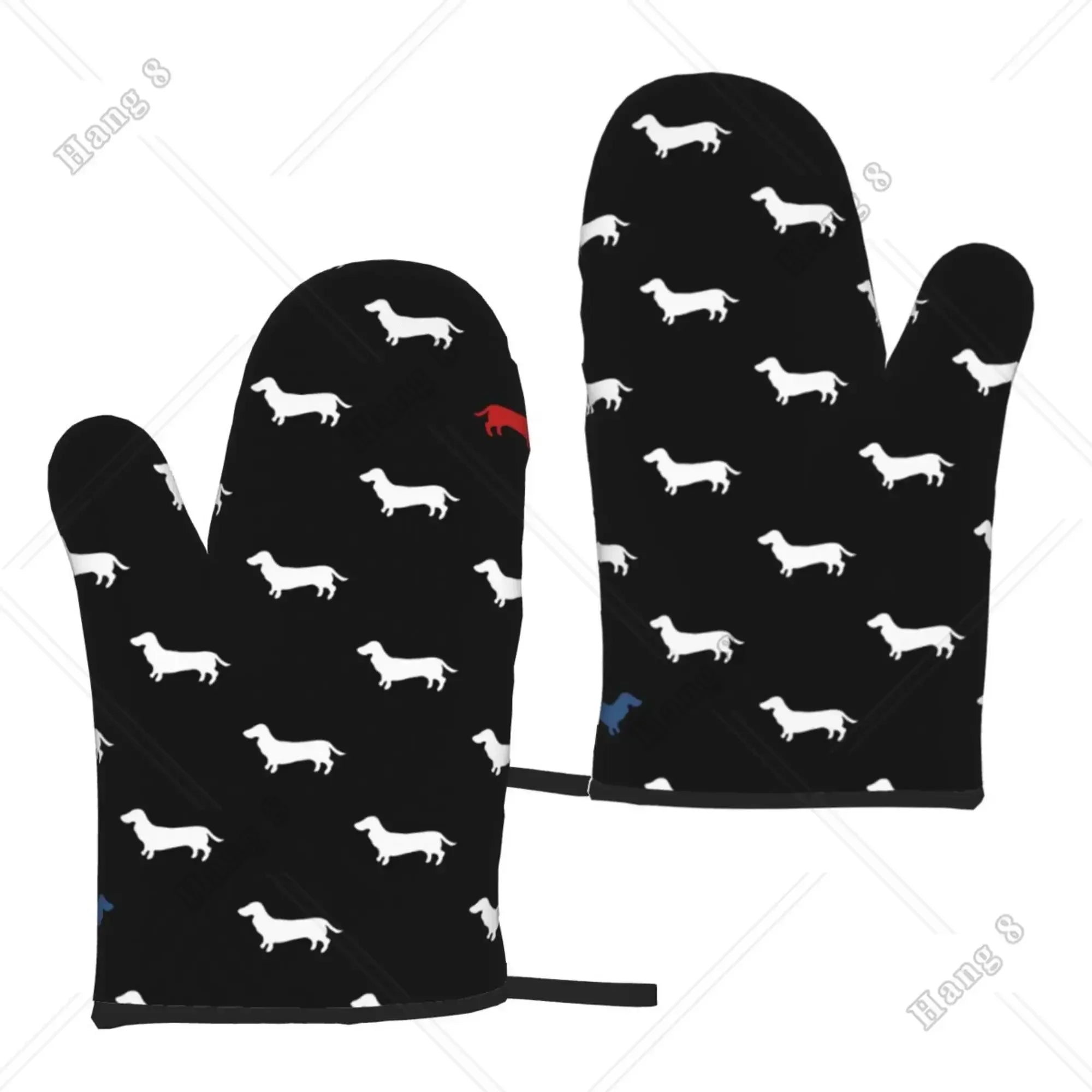 Premium Dachshund Heat-Resistant Oven Mitts – Non-Slip Kitchen Gloves for Cooking, Baking & BBQ Lovers