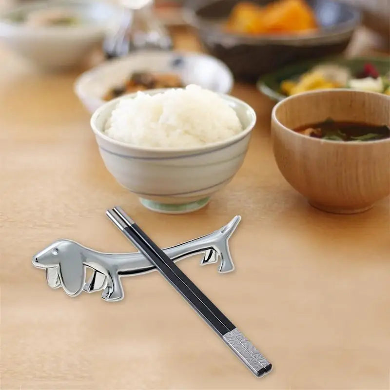Dachshund Chopstick Holder™ | Cute Stainless Steel Table Rest Set