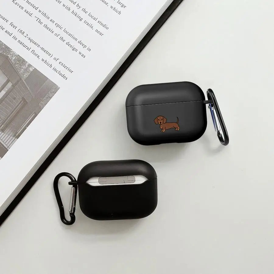 Minimalist Dachshund AirPods Case | Protective Hard Cover for Dog Lovers