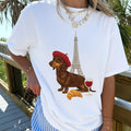 Paris Dachshund T-Shirt™ | Chic French Style Tee for Sausage Dog Lovers
