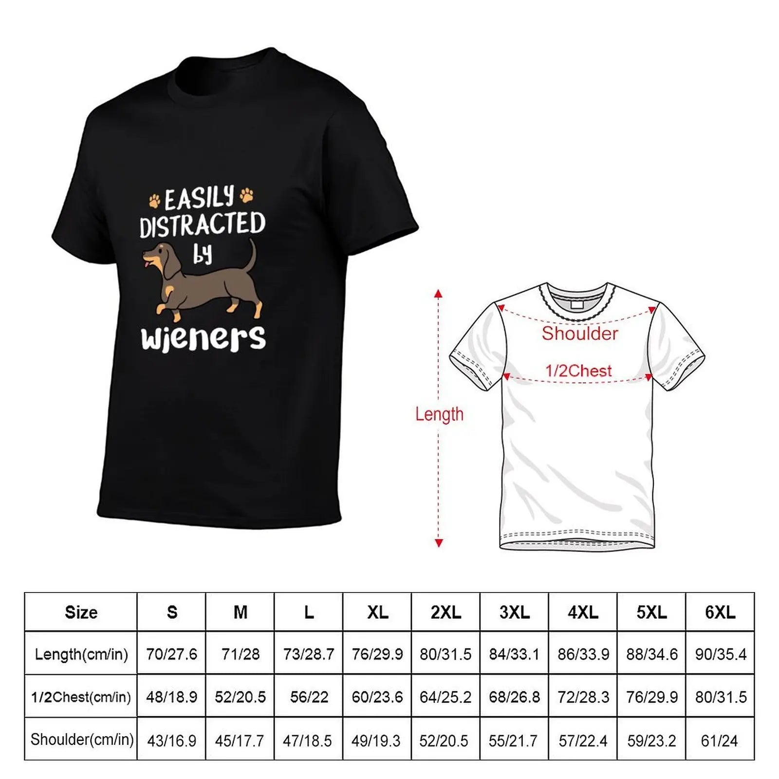 Easily Distracted by Dachshunds™ Premium Cotton T-Shirt