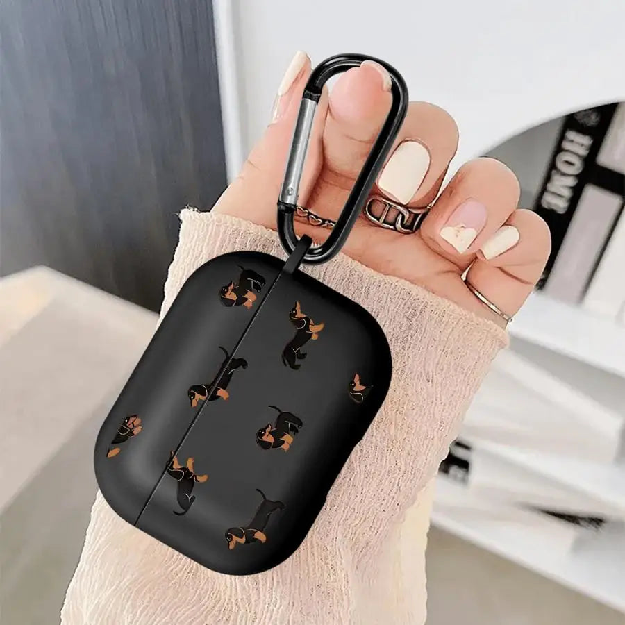 Minimalist Dachshund AirPods Case | Protective Hard Cover for Dog Lovers