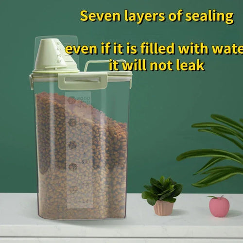Airtight Dog Food Storage Container for Dachshunds | Moisture-Proof Food Bin with Measuring Cup