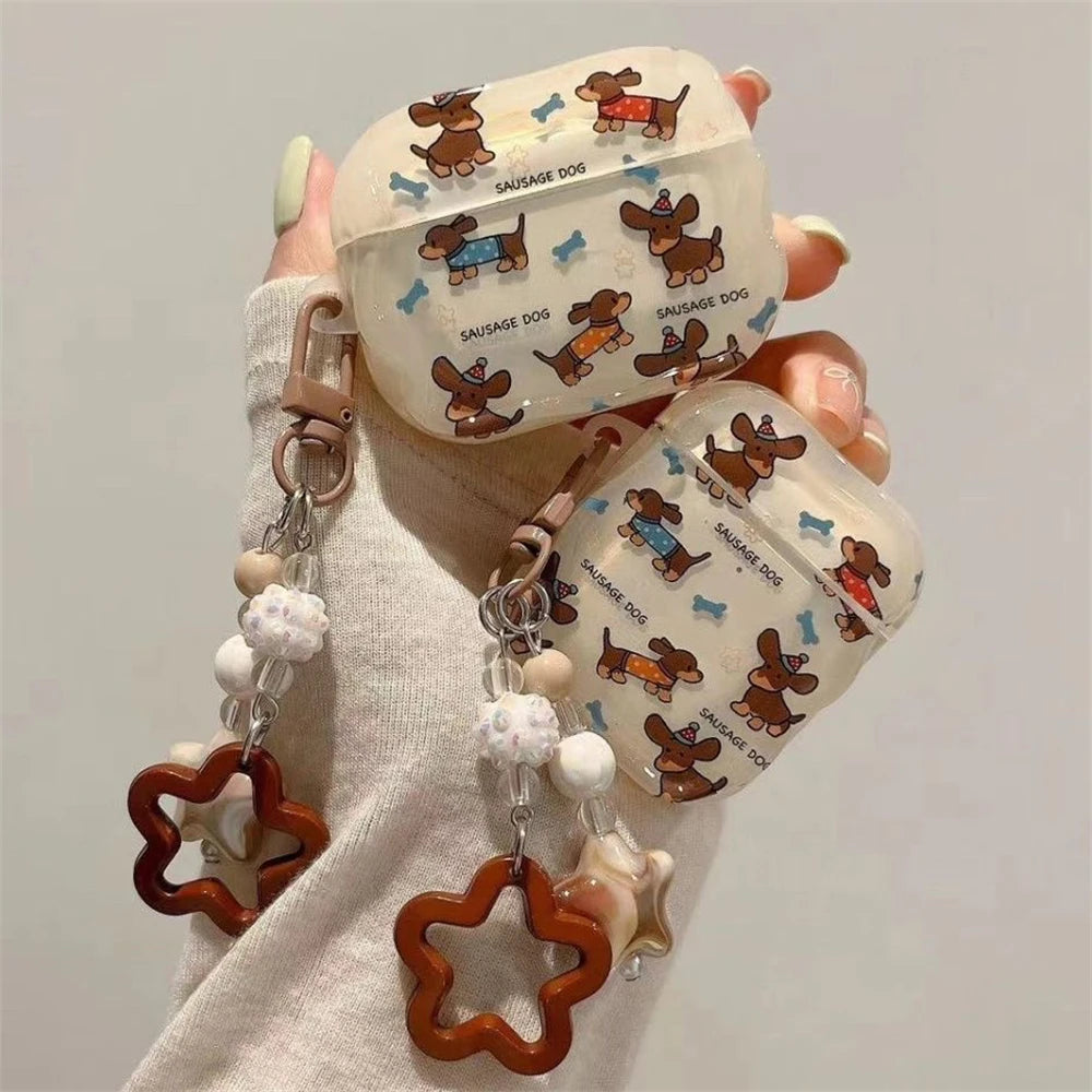 Dachshund AirPods Case™ | Cute Korean Silicone Protective Cover with Charm Pendant